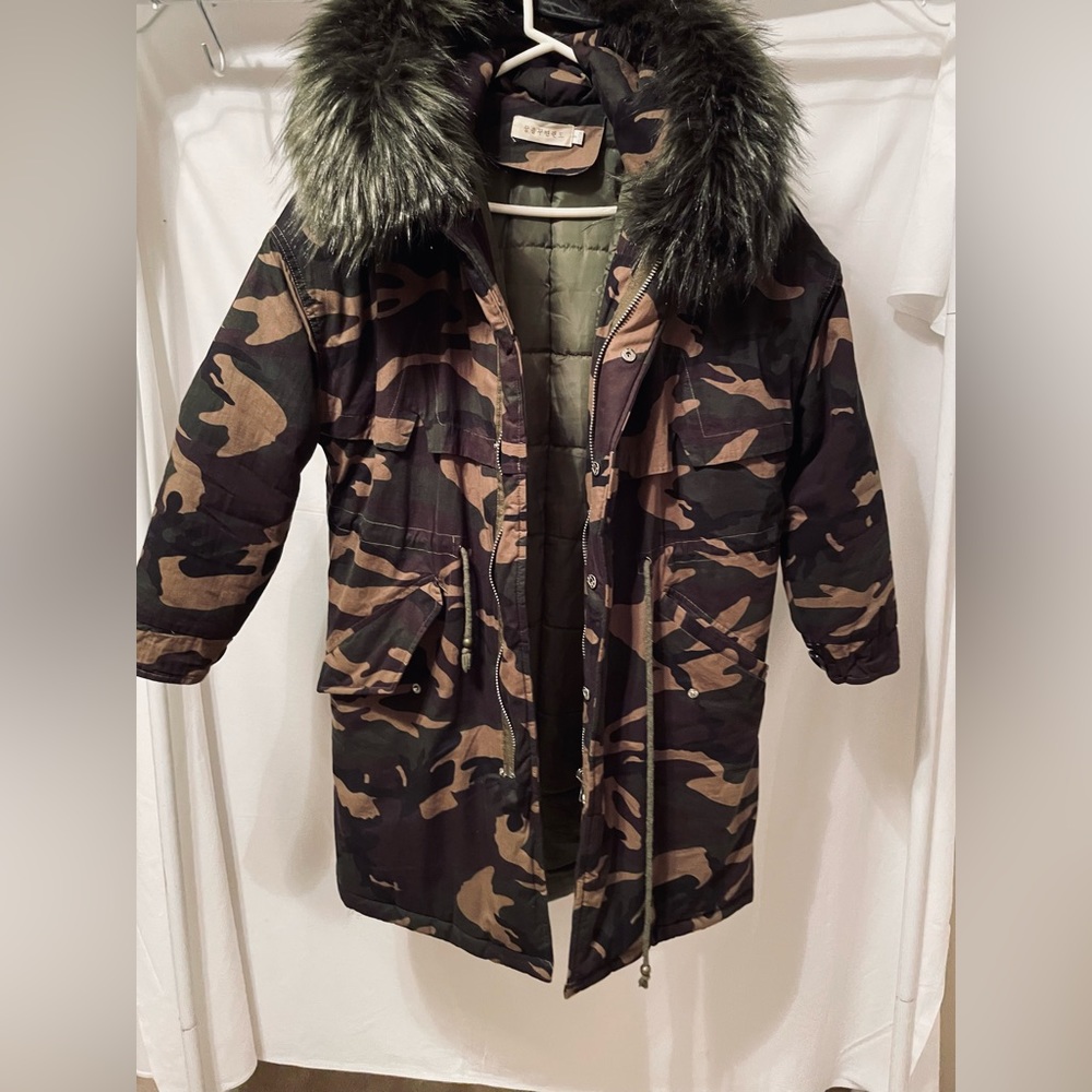 Army green winter coat for women